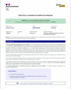 CEPC Résultat officiel permis de conduire